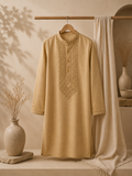 Elegant Beige Embroidered Kurta