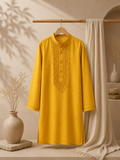 Elegant Mustard Yellow Embroidered Kurta