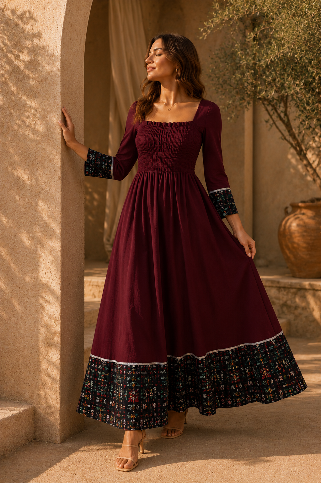 Maroon Raga Gown