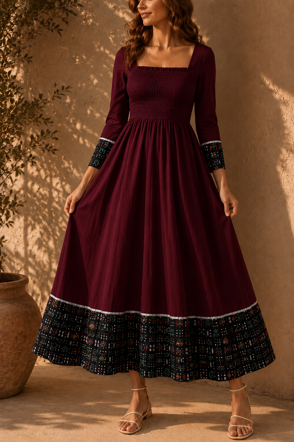 Maroon Raga Gown