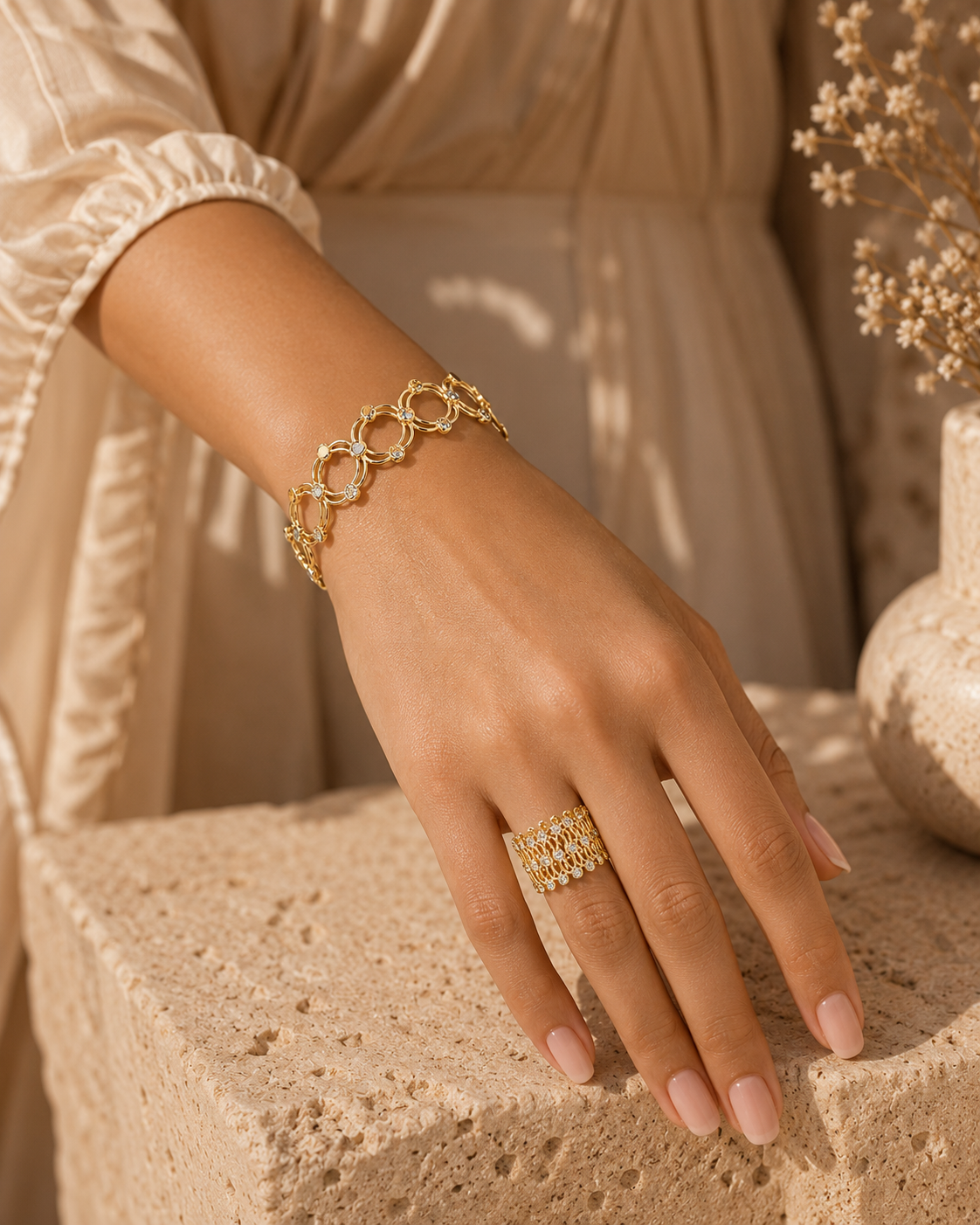Aurielle Bracelet Ring Set