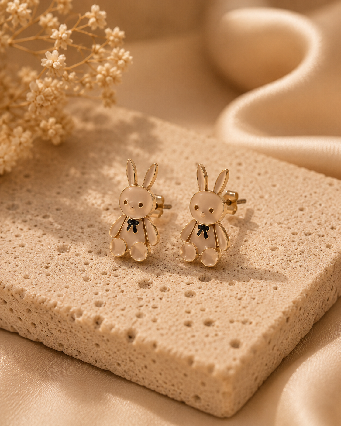 CuddleCharm Teddy Stud Earrings