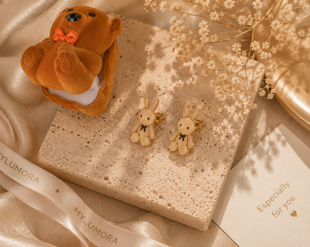 CuddleCharm Teddy Stud Earrings