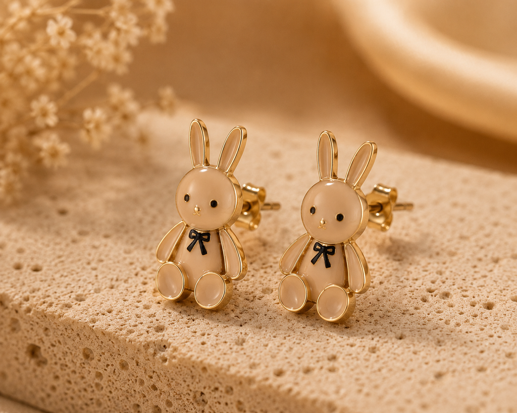 CuddleCharm Teddy Stud Earrings