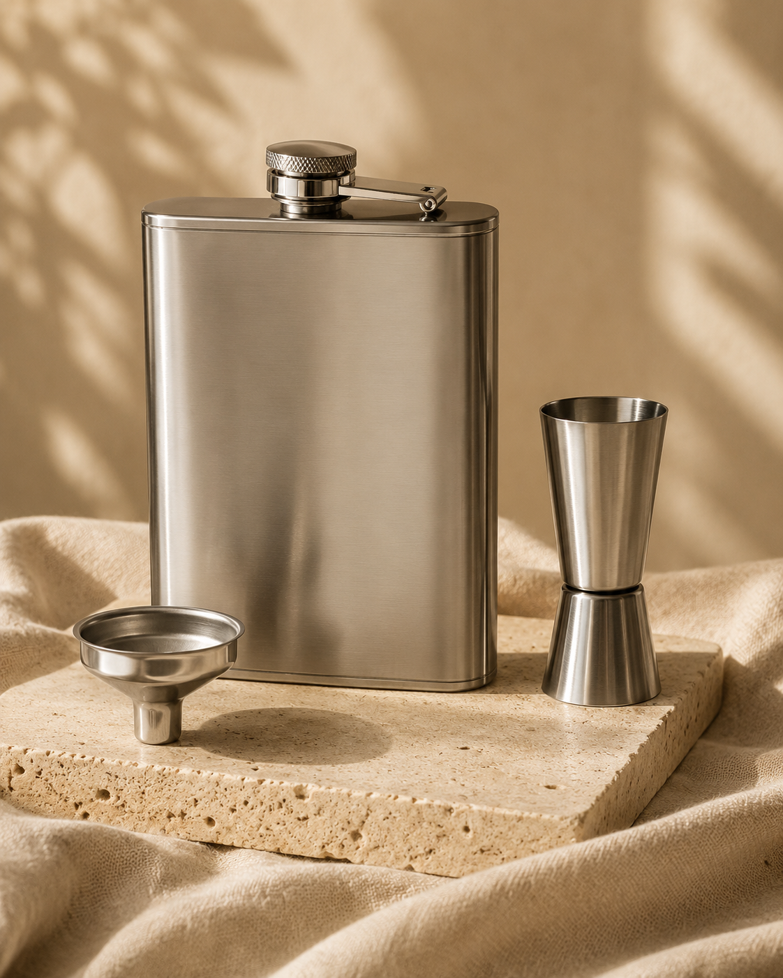 Silver Crest Flask Set