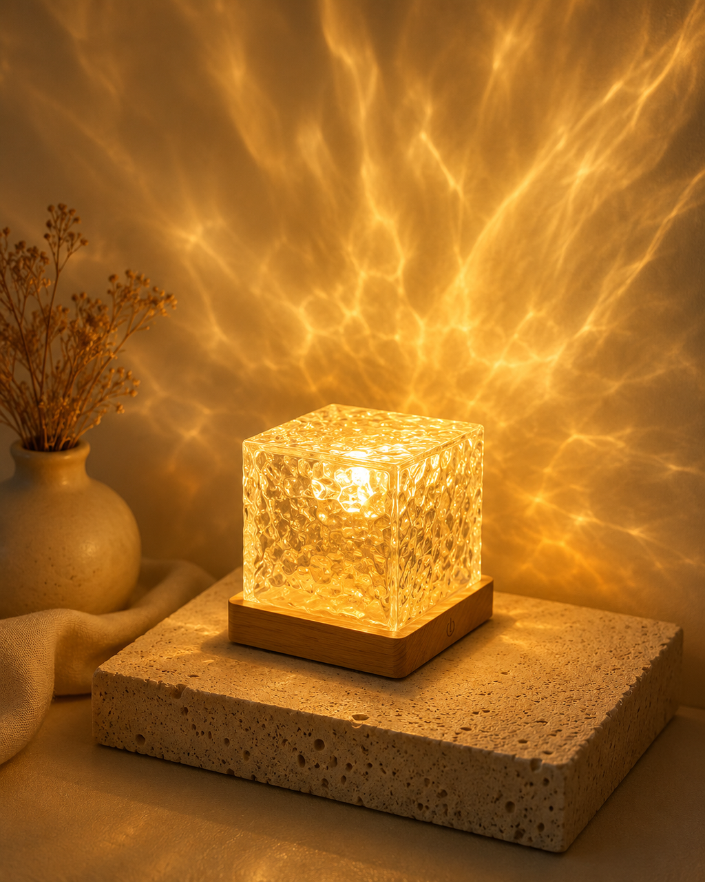 AuraFlame Crystal Lamp