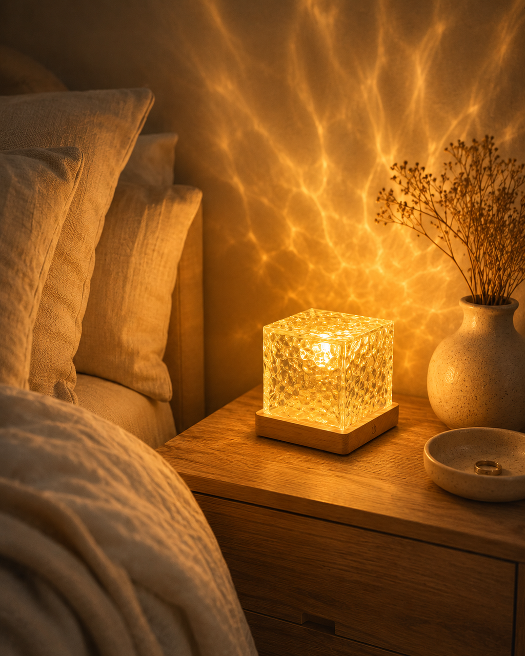 AuraFlame Crystal Lamp
