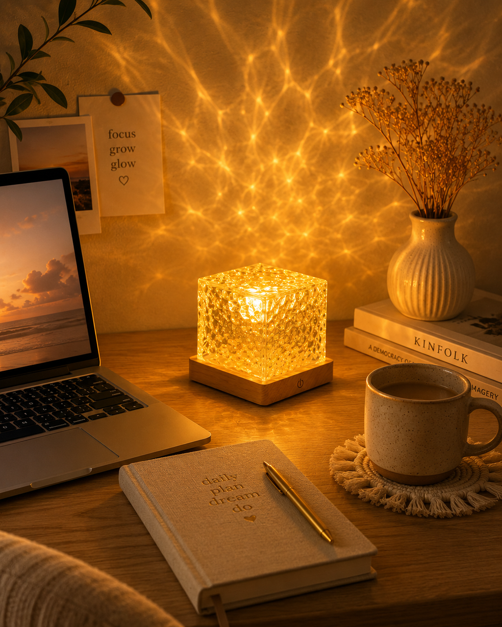 AuraFlame Crystal Lamp
