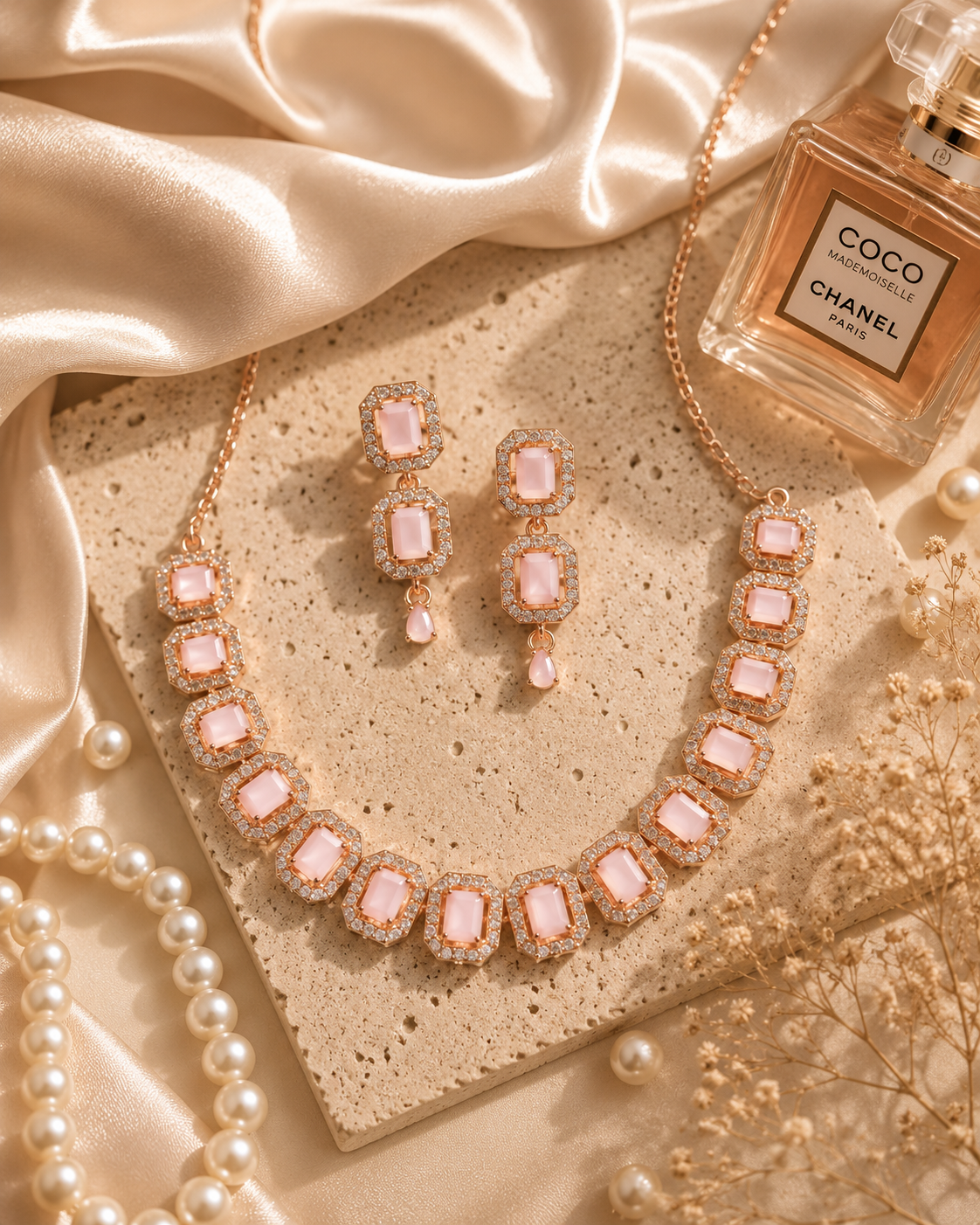 Rosé Élégance Jewelry Set (Rose Gold)