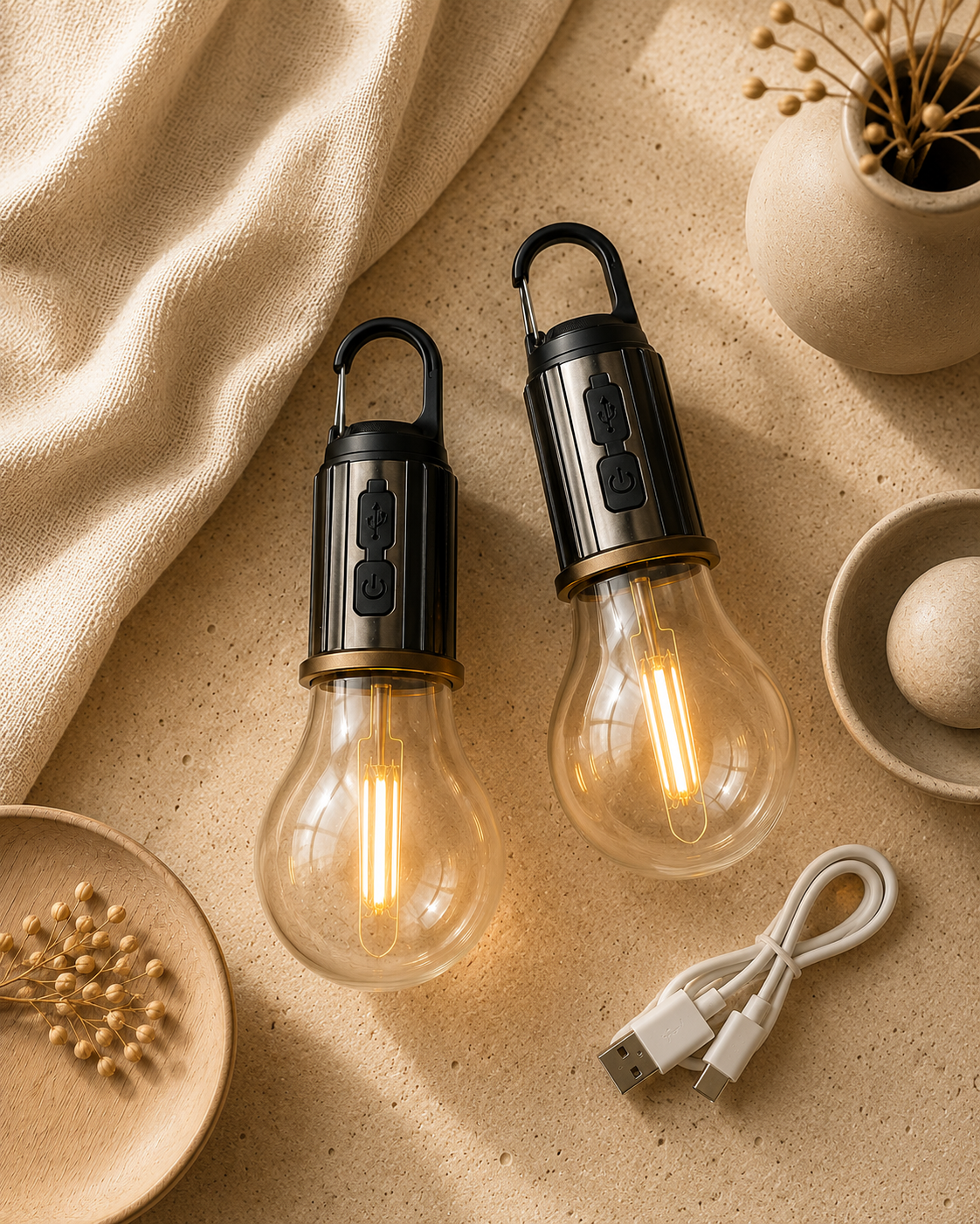 LumaGlow Hanging Lantern Set (Pack of 2)